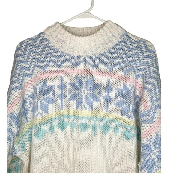 VTG Women’s Chunky Knit Grandma Sweater 80s 90s Snow Bunny NOS Ribbed 2X *Flaw - Picture 2 of 14